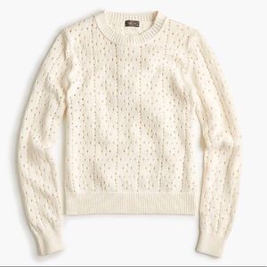 J.crew Point Sur pointelle sweater ivory small NWT